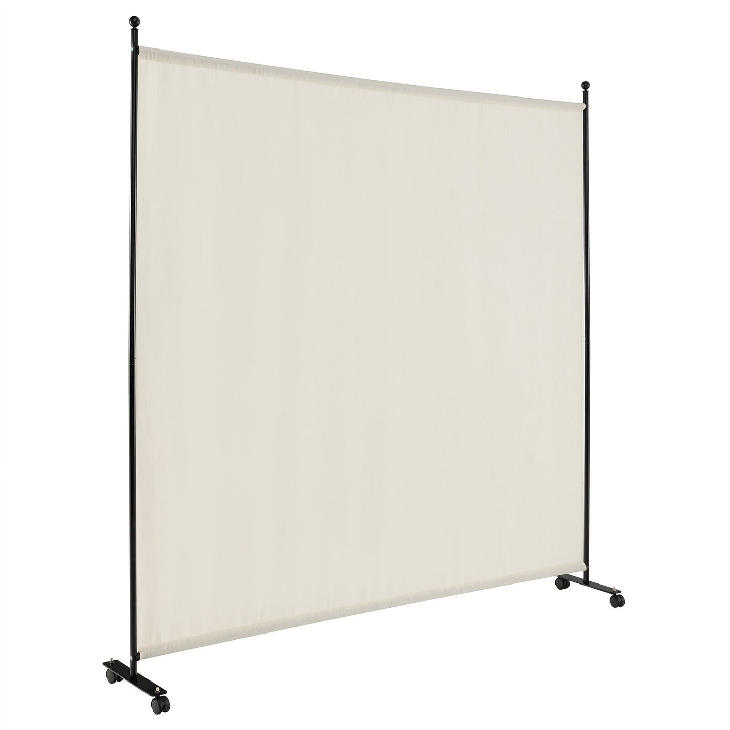6 Feet Single Panel Rolling Room Divider, White Room Dividers at Gallery Canada