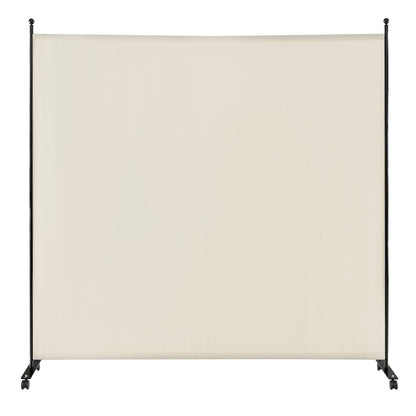 6 Feet Single Panel Rolling Room Divider, White Room Dividers at Gallery Canada
