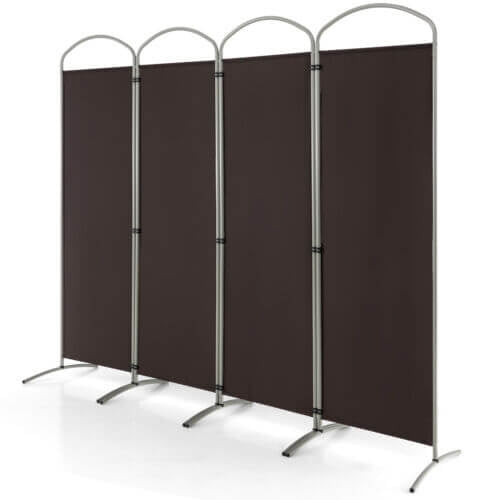 6.2Ft Folding 4-Panel Room Divider, Brown Room Dividers at Gallery Canada