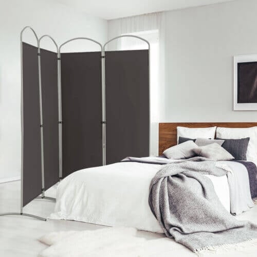 6.2Ft Folding 4-Panel Room Divider, Gray Room Dividers at Gallery Canada