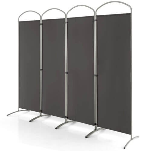 6.2Ft Folding 4-Panel Room Divider, Gray Room Dividers at Gallery Canada