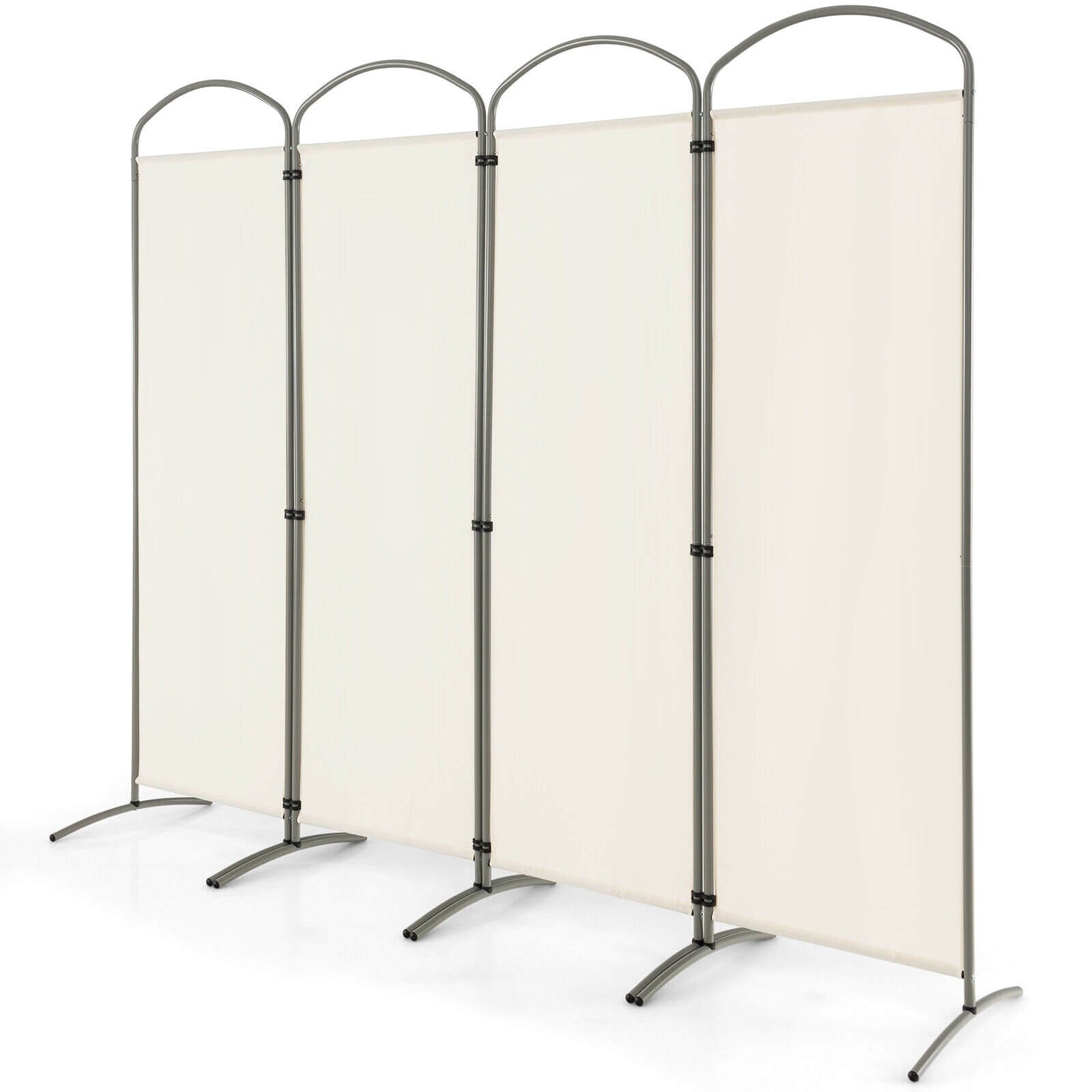 6.2Ft Folding 4-Panel Room Divider, White Room Dividers at Gallery Canada