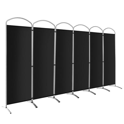 6-Panel Freestanding Folding Privacy Screen, Black Room Dividers at Gallery Canada