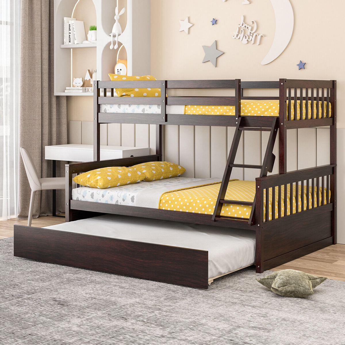 Twin Over Full Convertible Bunk Bed With Trundle, Espresso Bunk Bed Frame at Gallery Canada