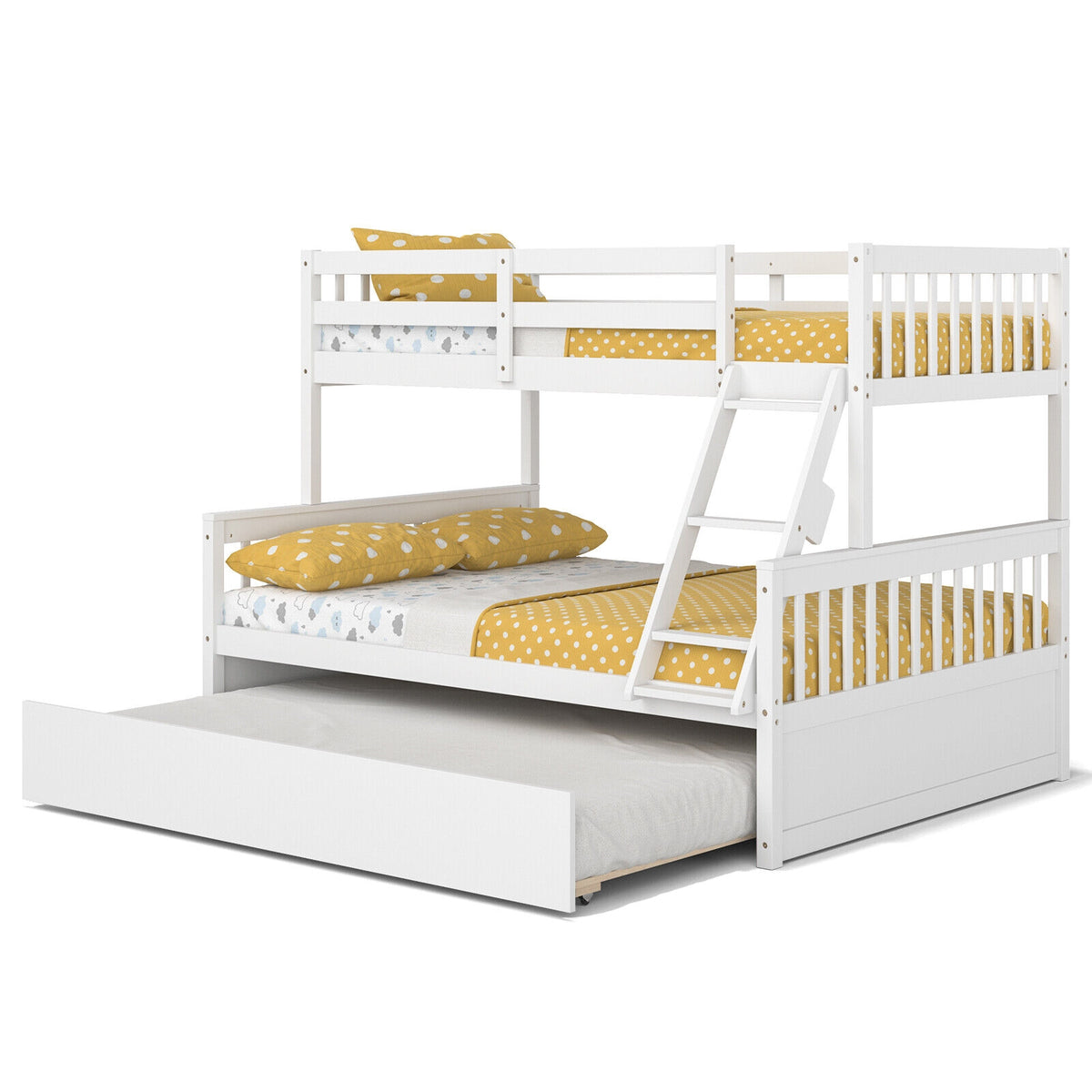 Twin Over Full Bunk Bed With Trundle, White Bunk Bed Frame at Gallery Canada