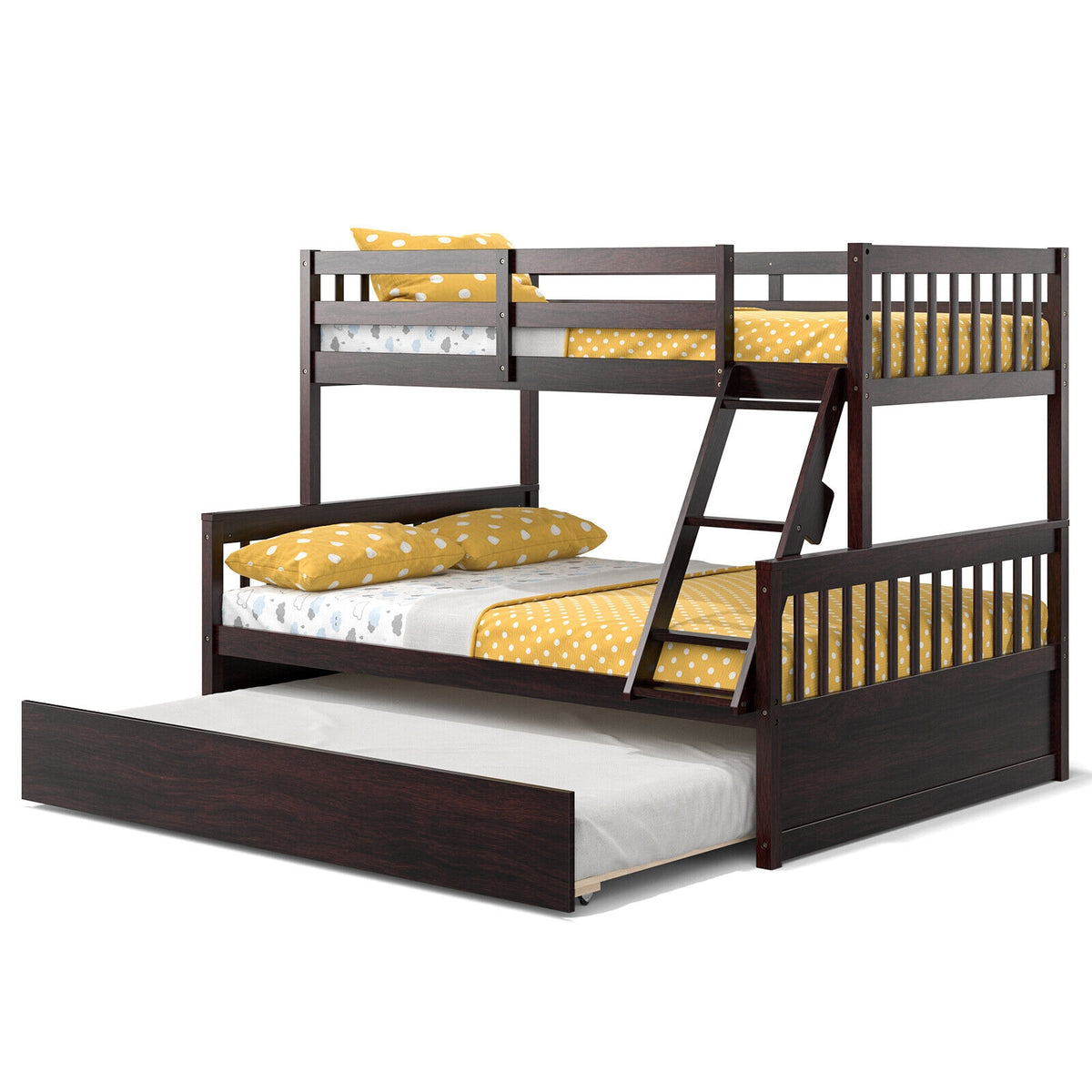 Twin Over Full Convertible Bunk Bed With Trundle, Espresso Bunk Bed Frame at Gallery Canada