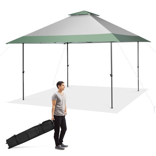 13 x 13 Feet Pop-Up Patio Canopy Tent, With Wheeled Bag, Gray Canopies Gray at Gallery Canada