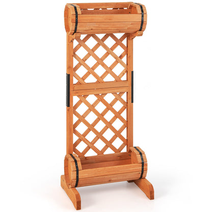2-Tier Wooden Raised Garden Bed With Trellis, Orange Raised Garden Beds at Gallery Canada
