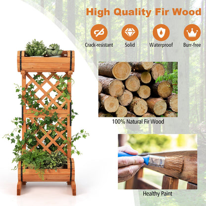 2-Tier Wooden Raised Garden Bed With Trellis, Orange Raised Garden Beds at Gallery Canada