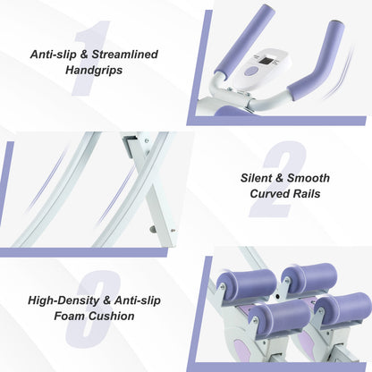 Ab Machine With LCD Monitor, 4 Adjustable Heights, Purple Elliptical Trainers at Gallery Canada