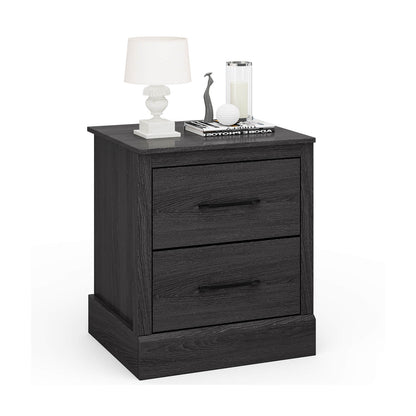 Compact Wood Floor Nightstand, Storage Drawers, Dark Gray Nightstands at Gallery Canada