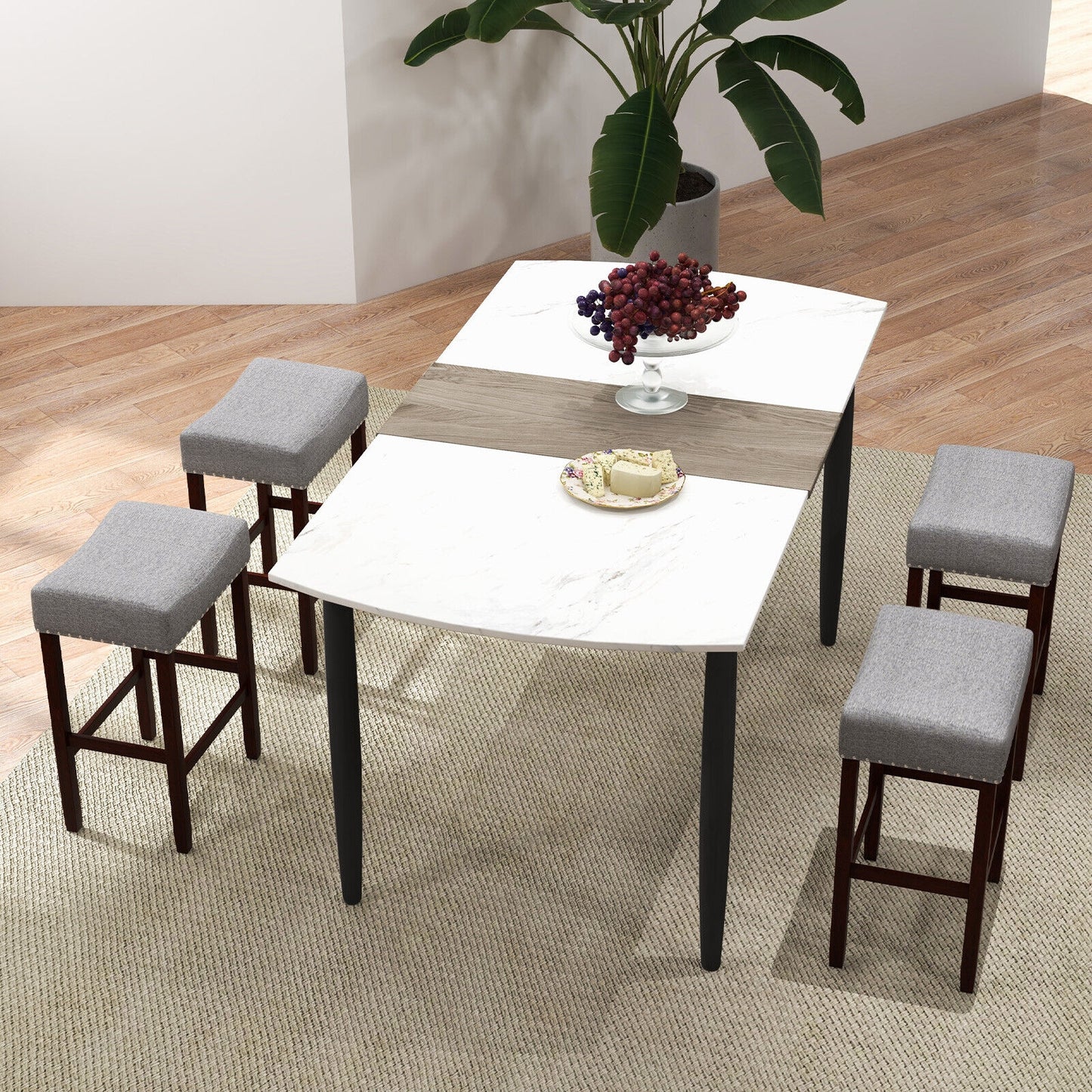 Set Of 2 25 Inch Bar Stool, Curved Seat Cushions, Gray Bar Stools at Gallery Canada