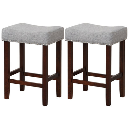 Set Of 2 25 Inch Bar Stool, Curved Seat Cushions, Gray Bar Stools at Gallery Canada