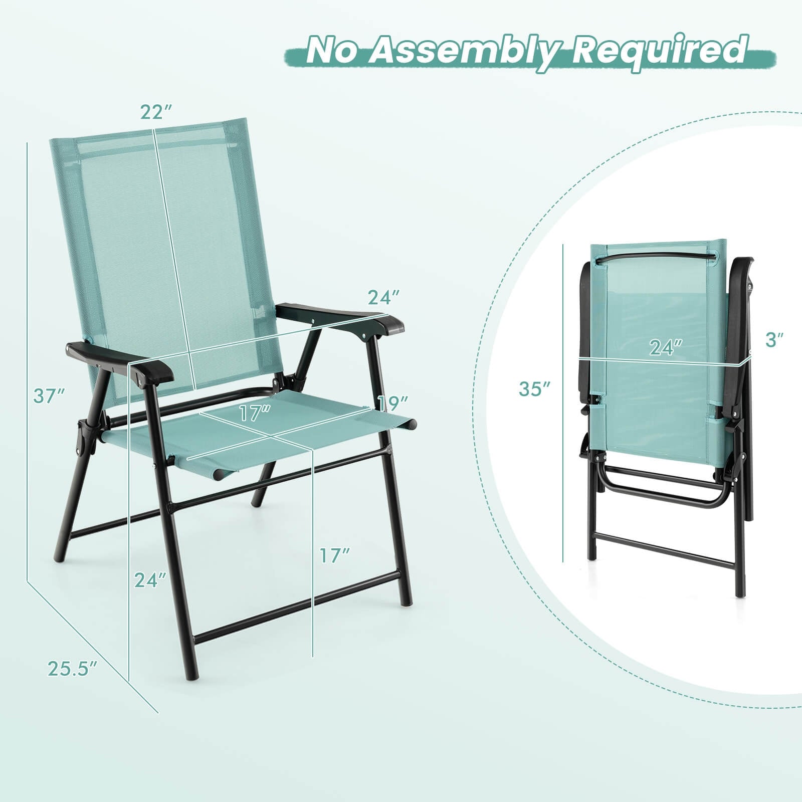 Patio Dining Chair Set, 2 Piece, With Armrests, Light Green Patio Dining Chairs at Gallery Canada
