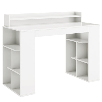 Computer Desk With Dual 3 Tier Bookshelf, Monitor Shelf, White Computer Desks at Gallery Canada