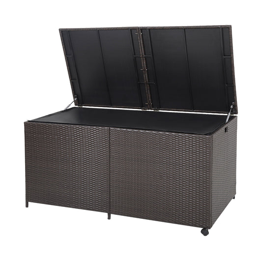 175 Gallon Outdoor Storage Box, Universal Wheels, Zippered Liner, Brown Sheds & Outdoor Storage Brown at Gallery Canada