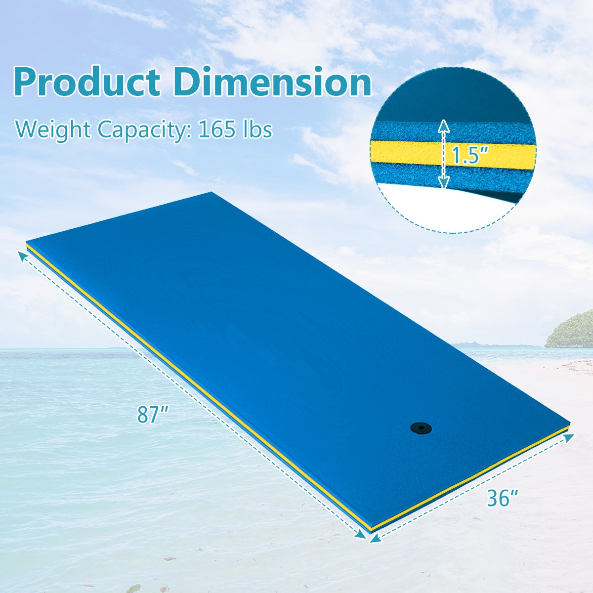 3-Layer Tear-Proof Water Mat, Blue Swimming at Gallery Canada