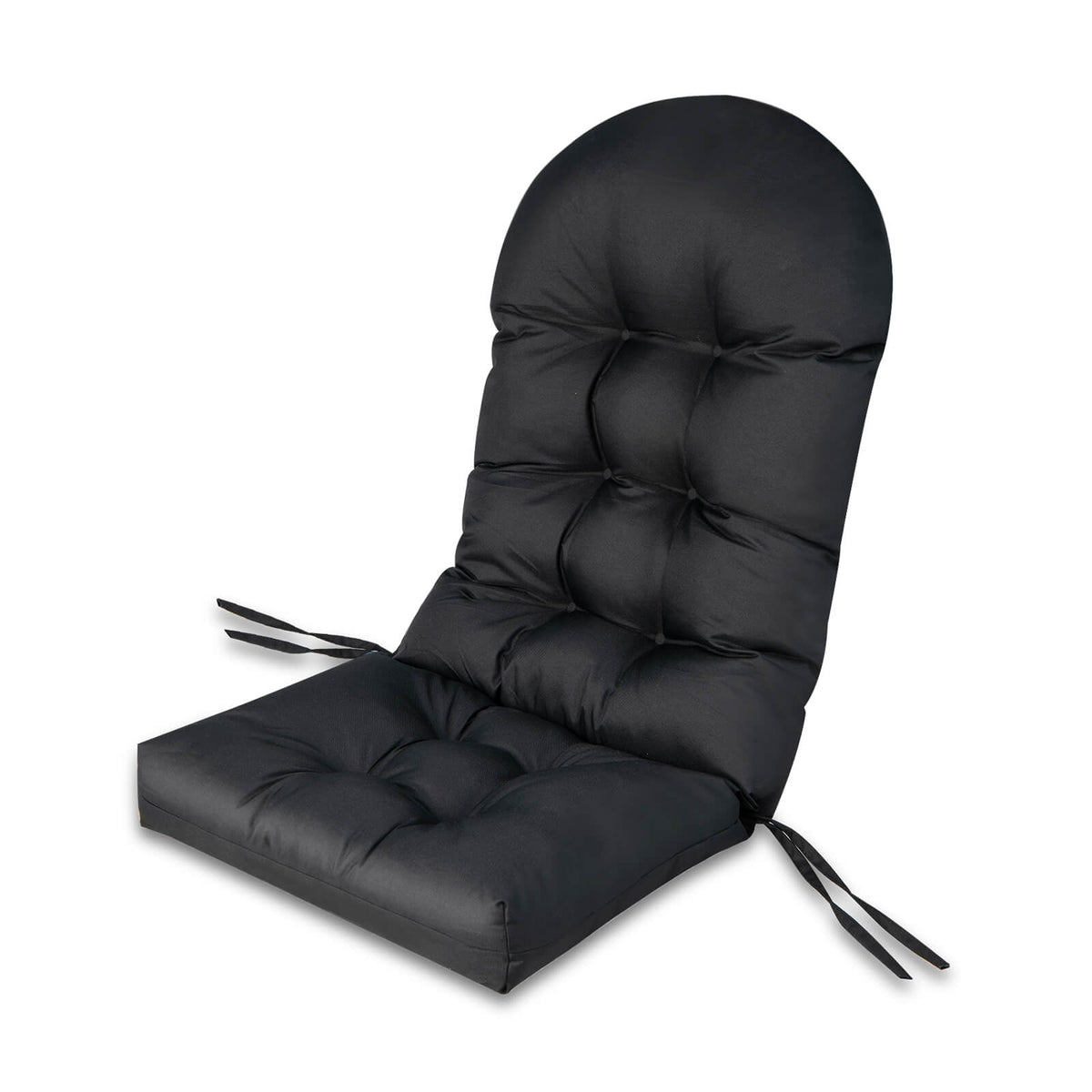 Patio Adirondack Chair Cushion, With Straps And Pad, Black Adirondack Chairs Black at Gallery Canada