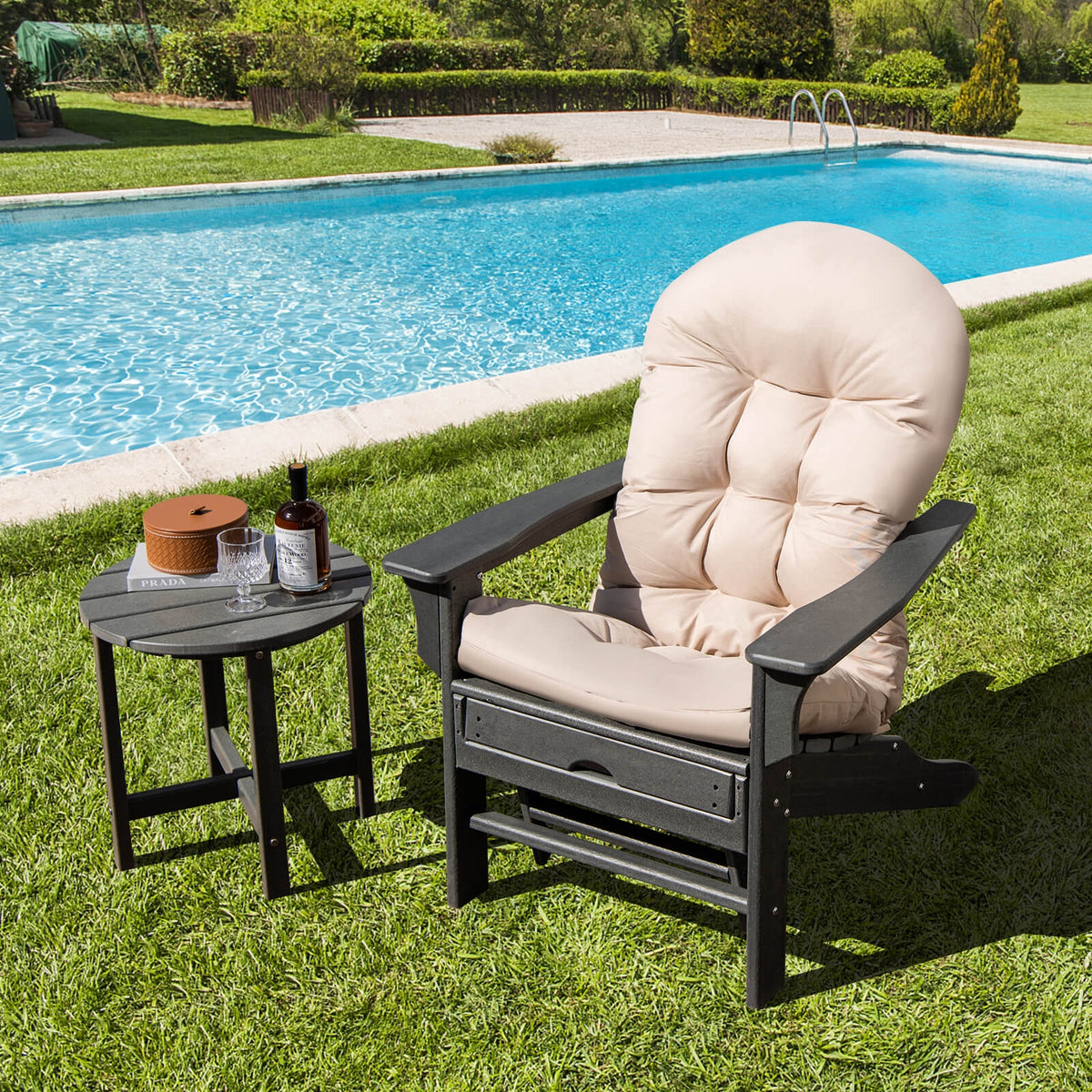 Patio Adirondack Chair Cushion, With Fixing Straps, Beige Adirondack Chairs at Gallery Canada