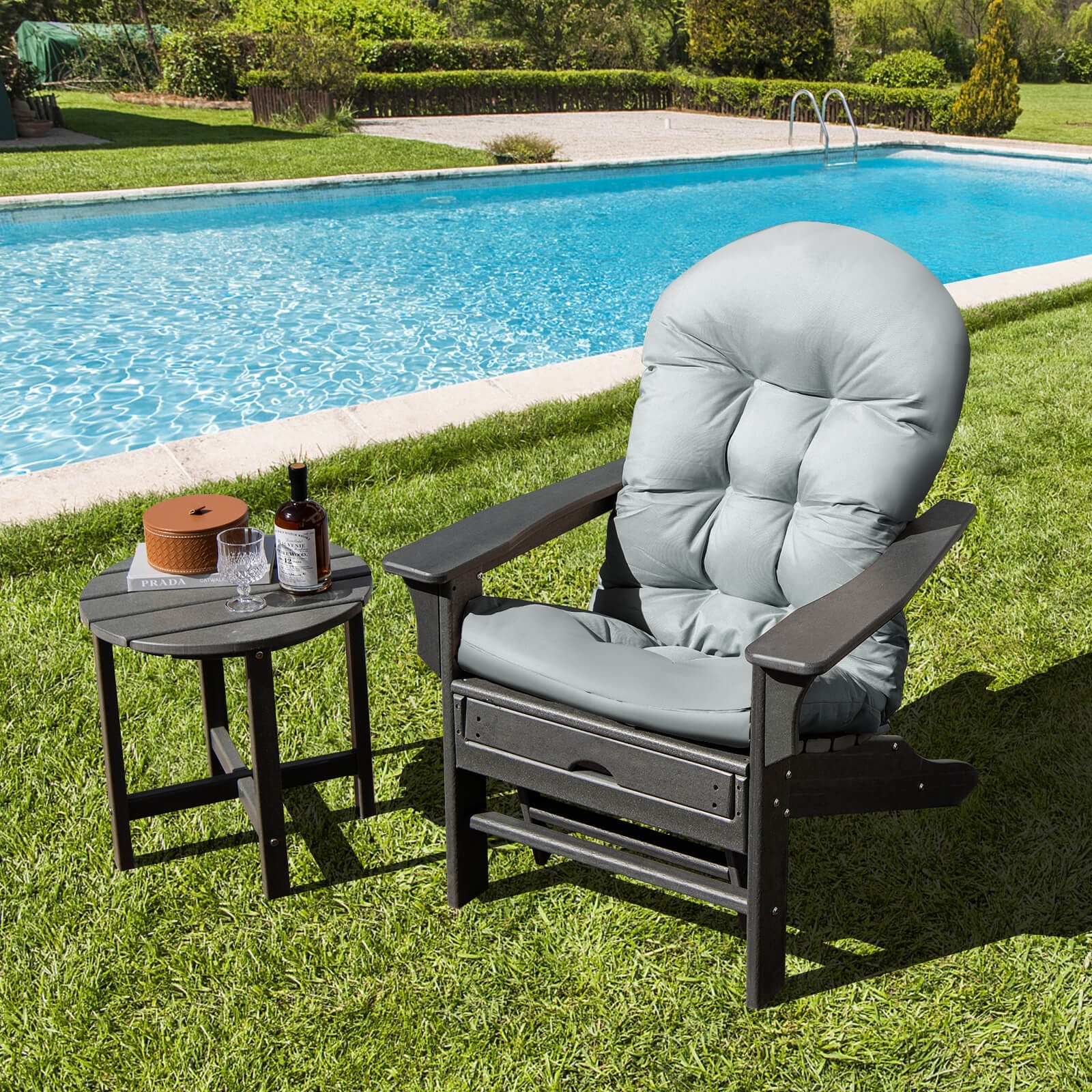 Patio Adirondack Chair Cushion With Fixing Straps, Gray Adirondack Chairs at Gallery Canada