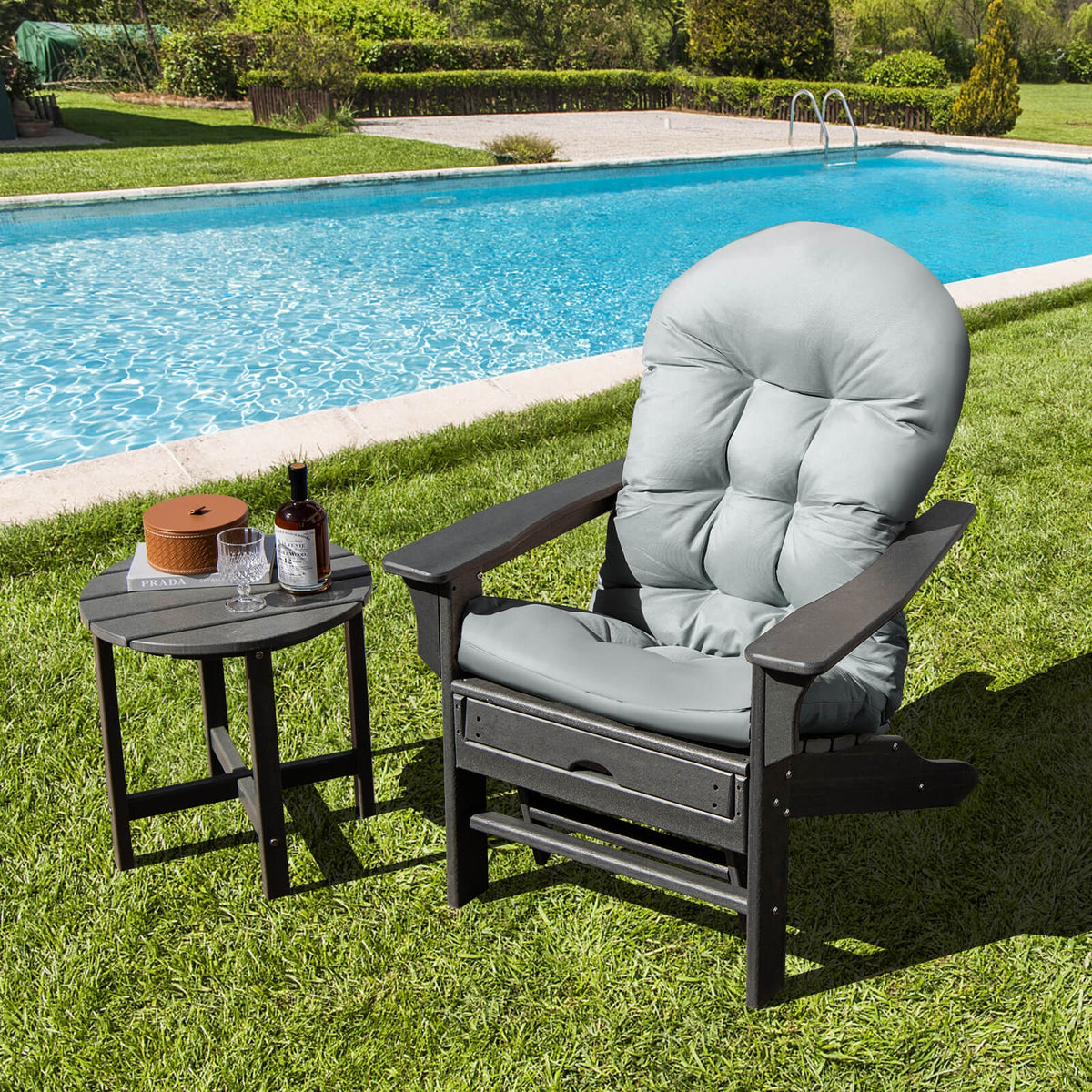 Patio Adirondack Chair Cushion With Fixing Straps, Gray Adirondack Chairs at Gallery Canada