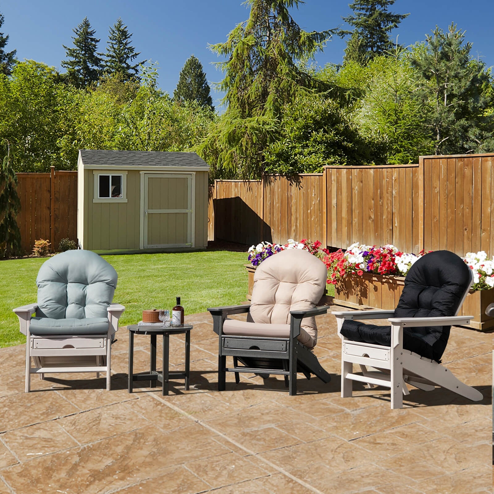 Patio Adirondack Chair Cushion With Fixing Straps, Gray Adirondack Chairs at Gallery Canada