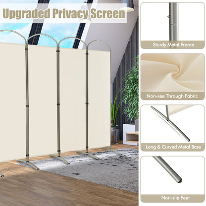 6 Feet 6-Panel Freestanding Folding Privacy Screen, White Room Dividers at Gallery Canada