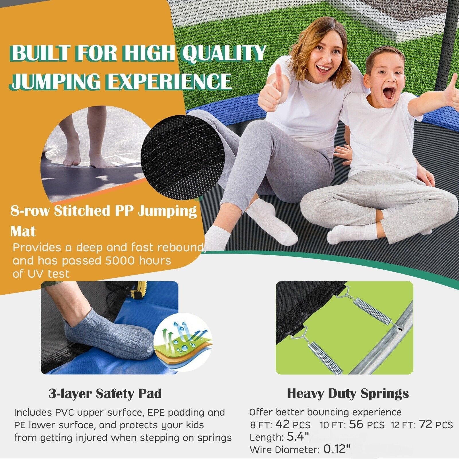 8/10 Feet Trampoline With Basketball Hoop, 12 ft, Black Trampolines at Gallery Canada