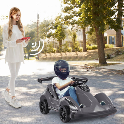 6V Kids Ride On Go Cart, Remote Control, Safety Belt, Black Powered Ride On Toys at Gallery Canada