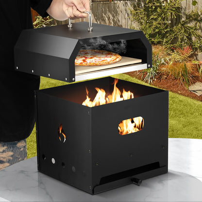 4-In-1 Outdoor Portable Pizza Oven, 12 Inch Pizza Stone, Black Outdoor Grills at Gallery Canada