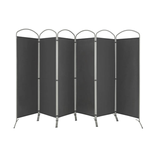 6 Feet 6-Panel Freestanding Folding Privacy Screen, Gray