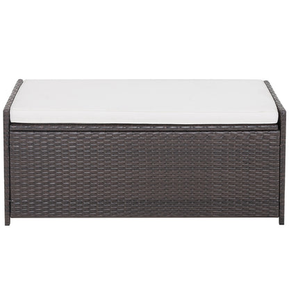 34 Gallon Patio Storage Bench With Seat Cushion, Brown Garages at Gallery Canada