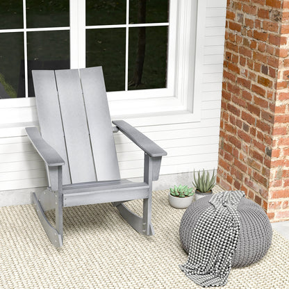 Adirondack Rocking Chair, Curved Back, Gray Adirondack Chairs at Gallery Canada