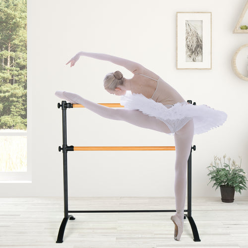4 Foot Portable Freestanding Double Ballet Barre, Black