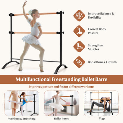 4 Foot Portable Freestanding Double Ballet Barre, Black Toy Sports at Gallery Canada