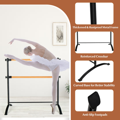 4 Foot Portable Freestanding Double Ballet Barre, Black Toy Sports at Gallery Canada