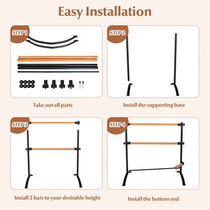 4 Foot Portable Freestanding Double Ballet Barre, Black Toy Sports at Gallery Canada