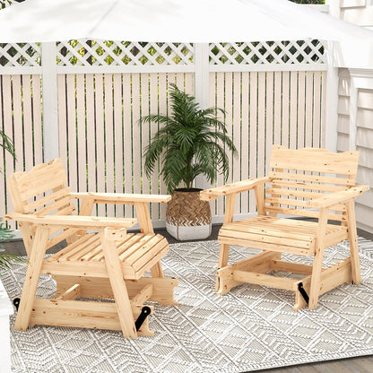 Outdoor Wood Rocking Chair, High Back, Widened Armrests, Brown Patio Rocking Chairs & Gliders at Gallery Canada