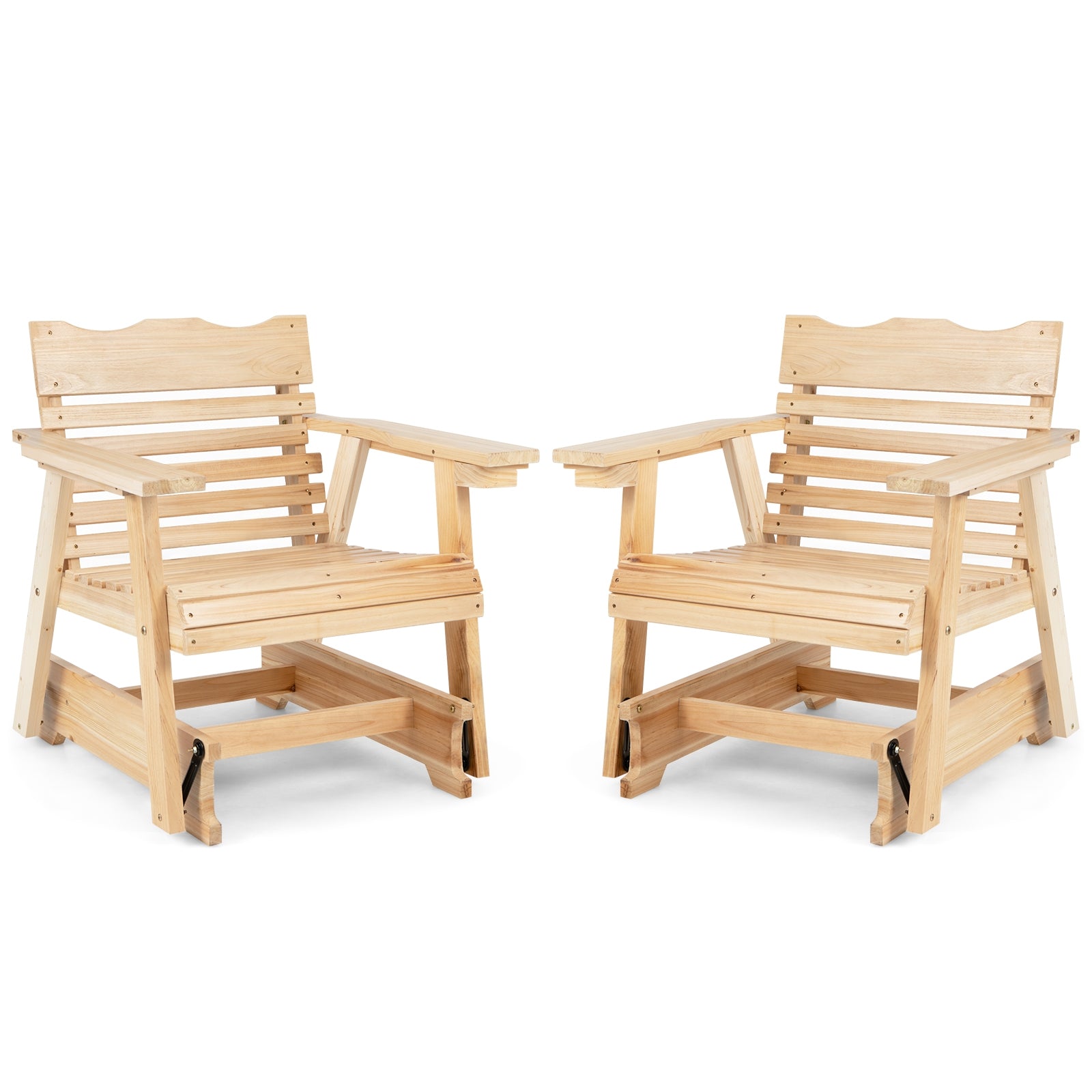 Outdoor Wood Rocking Chair, High Back, Widened Armrests, Brown Patio Rocking Chairs & Gliders at Gallery Canada