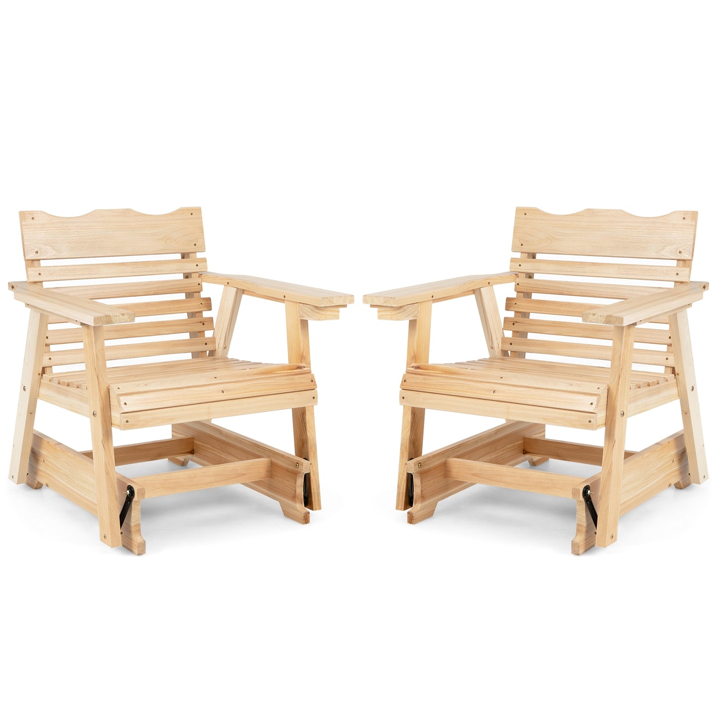 Outdoor Wood Rocking Chair, High Back, Widened Armrests, Brown Patio Rocking Chairs & Gliders at Gallery Canada