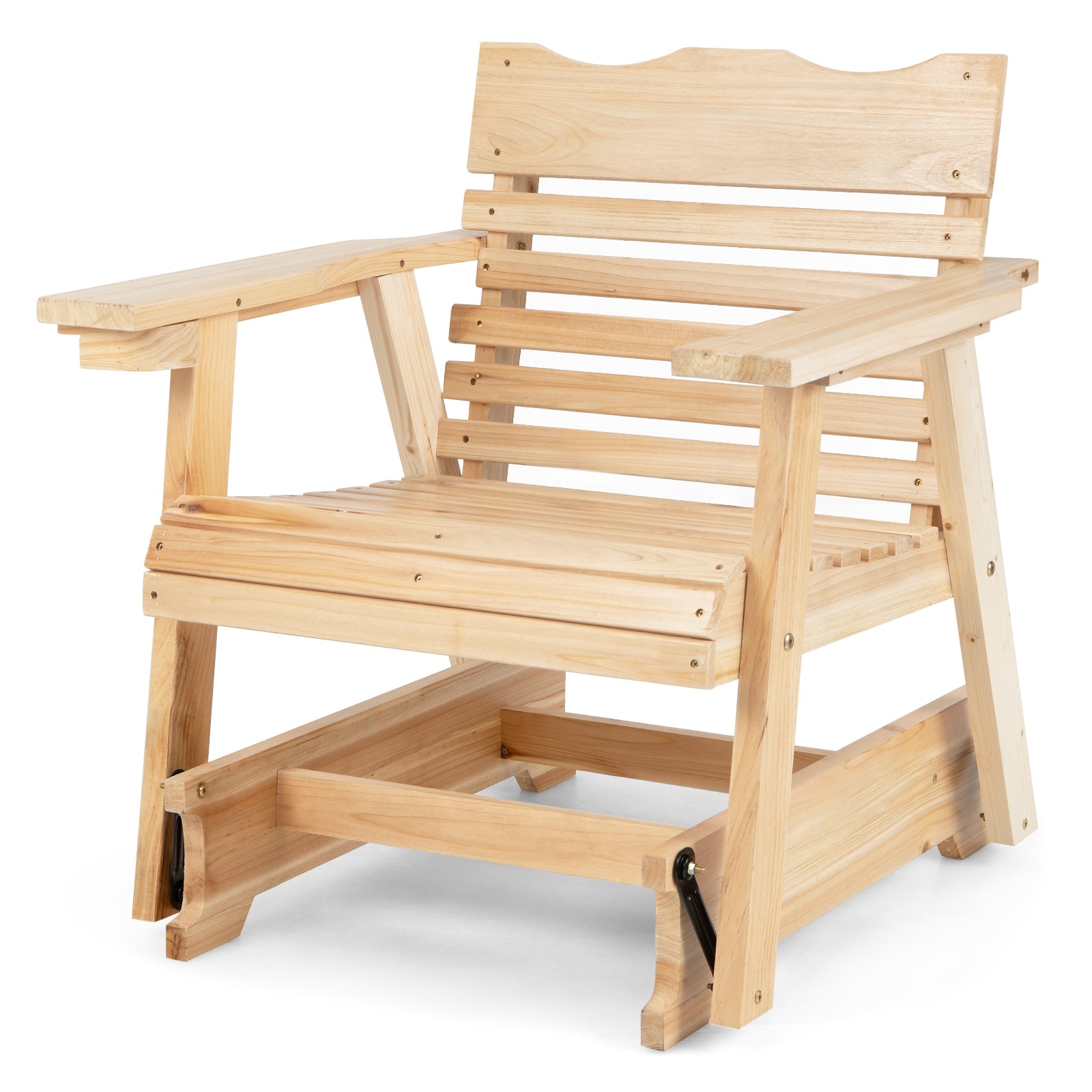 Outdoor Wood Rocking Chair, High Back, Widened Armrests, Brown Patio Rocking Chairs & Gliders at Gallery Canada