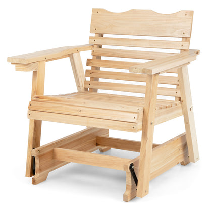 Outdoor Wood Rocking Chair, High Back, Widened Armrests, Brown Patio Rocking Chairs & Gliders at Gallery Canada