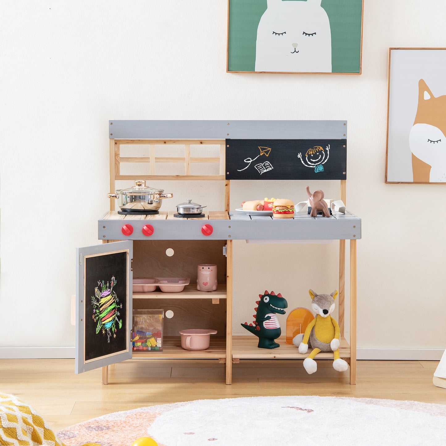 Kids Mud Kitchen Set With Detachable Water Box, Multicolor Play Kitchen Sets at Gallery Canada