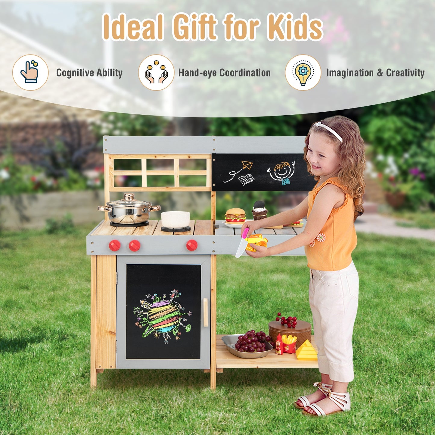 Kids Mud Kitchen Set With Detachable Water Box, Multicolor Play Kitchen Sets at Gallery Canada