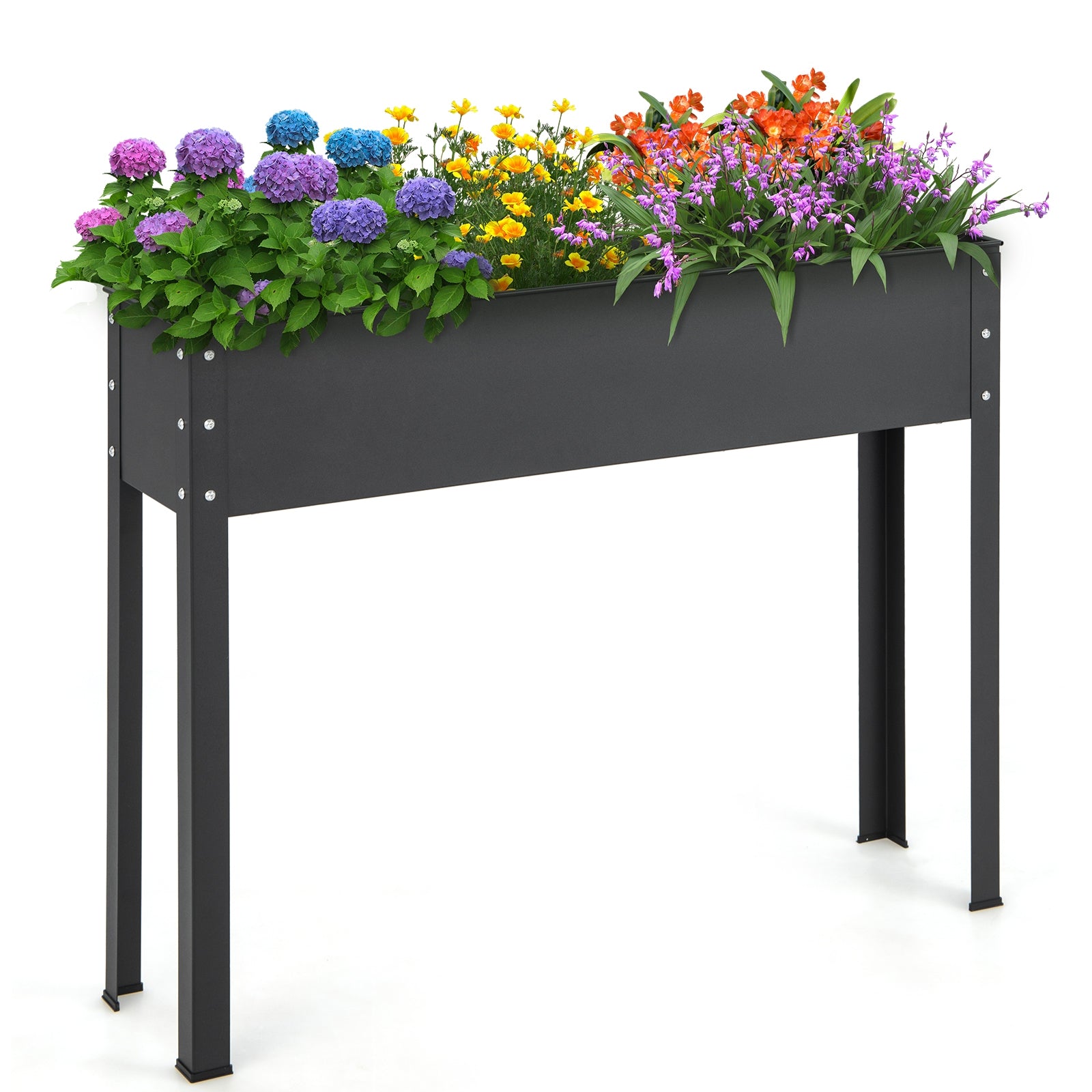 Metal Raised Garden Bed With Legs, 40 x 11 x 31.5 Inches, Black Raised Garden Beds at Gallery Canada