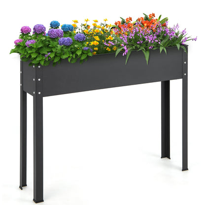 Metal Raised Garden Bed With Legs, 40 x 11 x 31.5 Inches, Black Raised Garden Beds at Gallery Canada