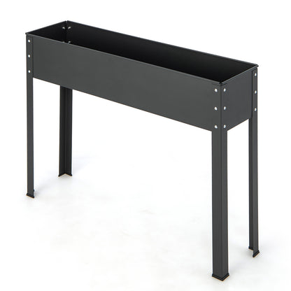 Metal Raised Garden Bed With Legs, 40 x 11 x 31.5 Inches, Black Raised Garden Beds at Gallery Canada