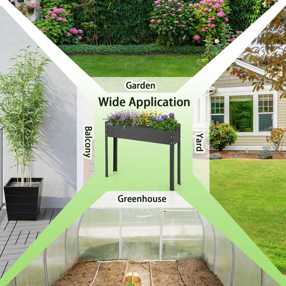 Metal Raised Garden Bed With Legs, 40 x 11 x 31.5 Inches, Black Raised Garden Beds at Gallery Canada