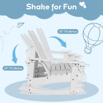 2 Person Adirondack Rocking Chair, Slatted Seat, White Patio Rocking Chairs & Gliders at Gallery Canada