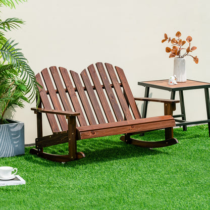 2 Person Adirondack Rocking Chair, Brown Patio Rocking Chairs & Gliders at Gallery Canada